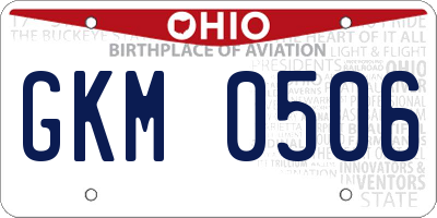 OH license plate GKM0506