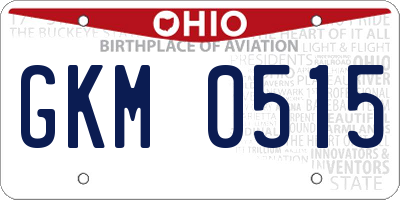 OH license plate GKM0515