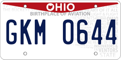 OH license plate GKM0644
