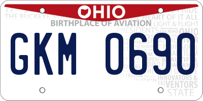 OH license plate GKM0690