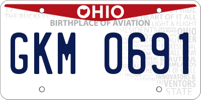 OH license plate GKM0691