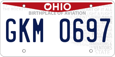 OH license plate GKM0697
