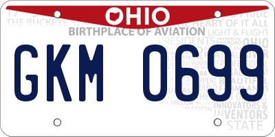 OH license plate GKM0699