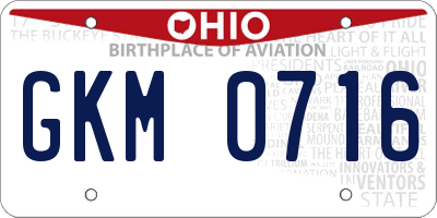 OH license plate GKM0716
