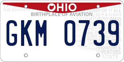 OH license plate GKM0739