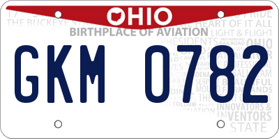 OH license plate GKM0782