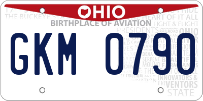 OH license plate GKM0790