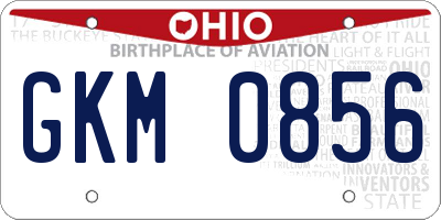 OH license plate GKM0856