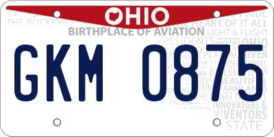 OH license plate GKM0875