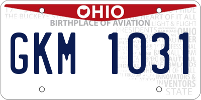 OH license plate GKM1031