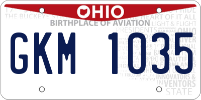 OH license plate GKM1035