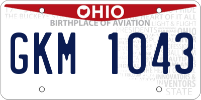 OH license plate GKM1043