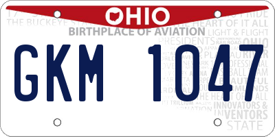 OH license plate GKM1047