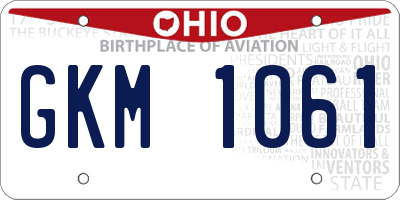 OH license plate GKM1061