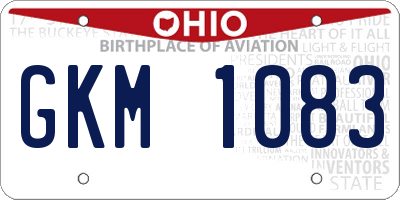 OH license plate GKM1083