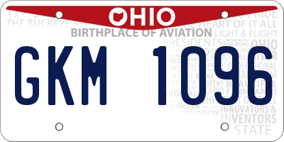 OH license plate GKM1096