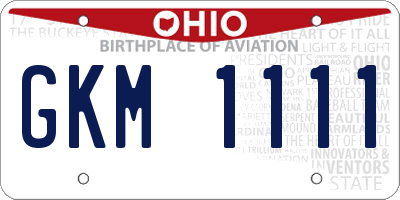 OH license plate GKM1111
