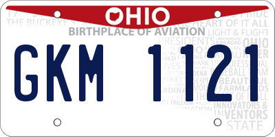 OH license plate GKM1121