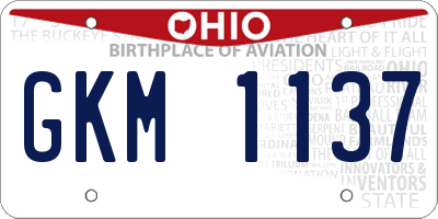 OH license plate GKM1137