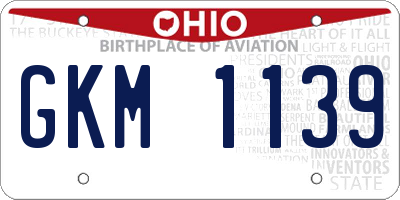 OH license plate GKM1139