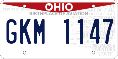 OH license plate GKM1147
