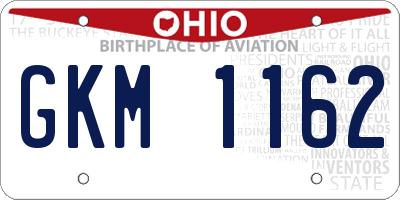 OH license plate GKM1162