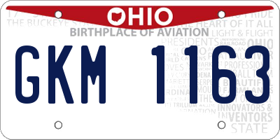 OH license plate GKM1163