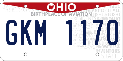 OH license plate GKM1170