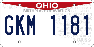 OH license plate GKM1181