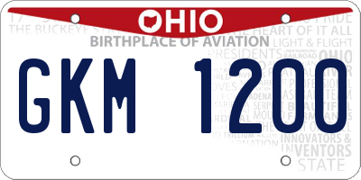 OH license plate GKM1200