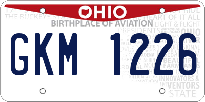 OH license plate GKM1226