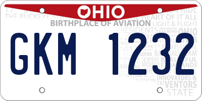 OH license plate GKM1232