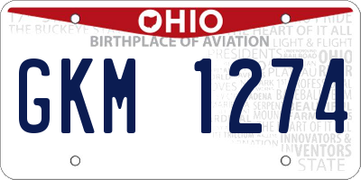 OH license plate GKM1274
