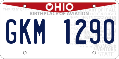 OH license plate GKM1290
