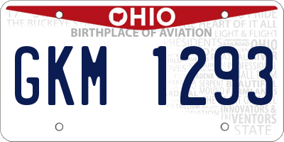 OH license plate GKM1293