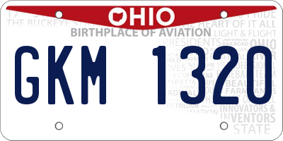 OH license plate GKM1320