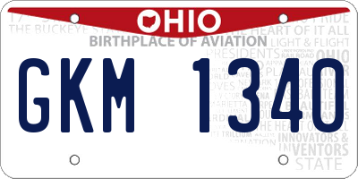 OH license plate GKM1340