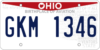 OH license plate GKM1346