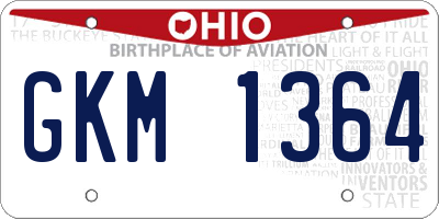 OH license plate GKM1364