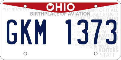 OH license plate GKM1373