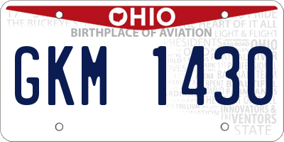 OH license plate GKM1430