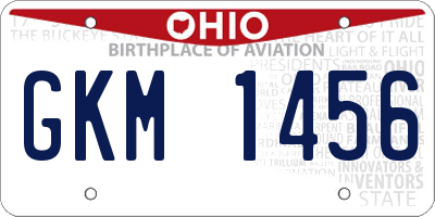OH license plate GKM1456