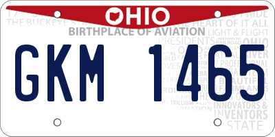 OH license plate GKM1465