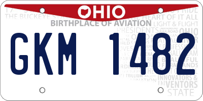 OH license plate GKM1482