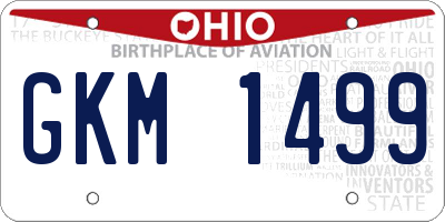 OH license plate GKM1499