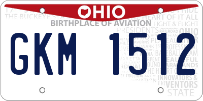 OH license plate GKM1512