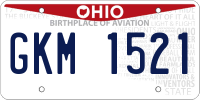OH license plate GKM1521