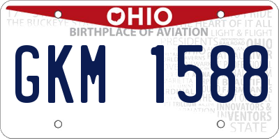 OH license plate GKM1588