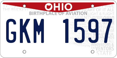 OH license plate GKM1597