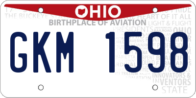 OH license plate GKM1598
